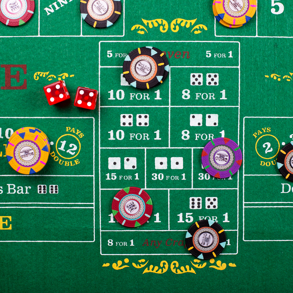 DoubleSided Craps Table & Roulette Casino Felt